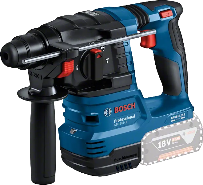 Bosch 0611924021 GBH 185-Li akkus fúrókalapács SDS plus rendszerrel (2x 4,0Ah akkuval + GAL 18V-40 töltővel) 2. kép