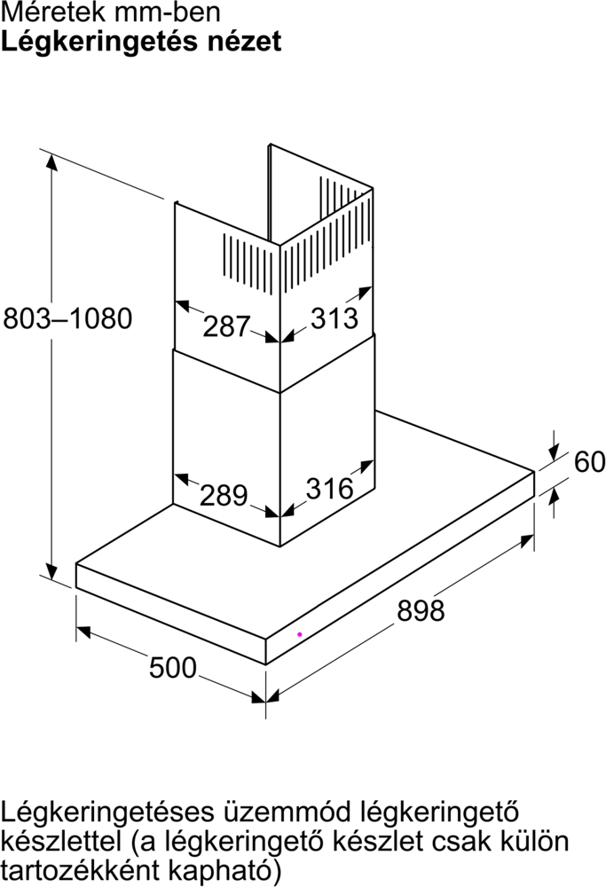 Bosch DWB95CC30 Kürtős páraelszívó 11. kép