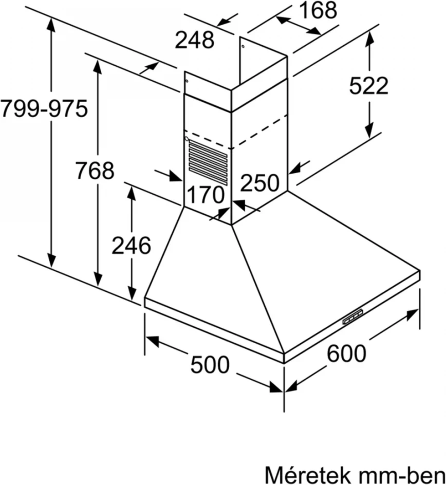 Bosch DWP66BC50 Kürtős páraelszívó 6. kép