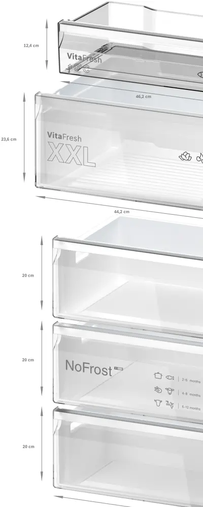 Bosch KGN39OCAF alulfagyasztós hűtőszekrény 2. kép