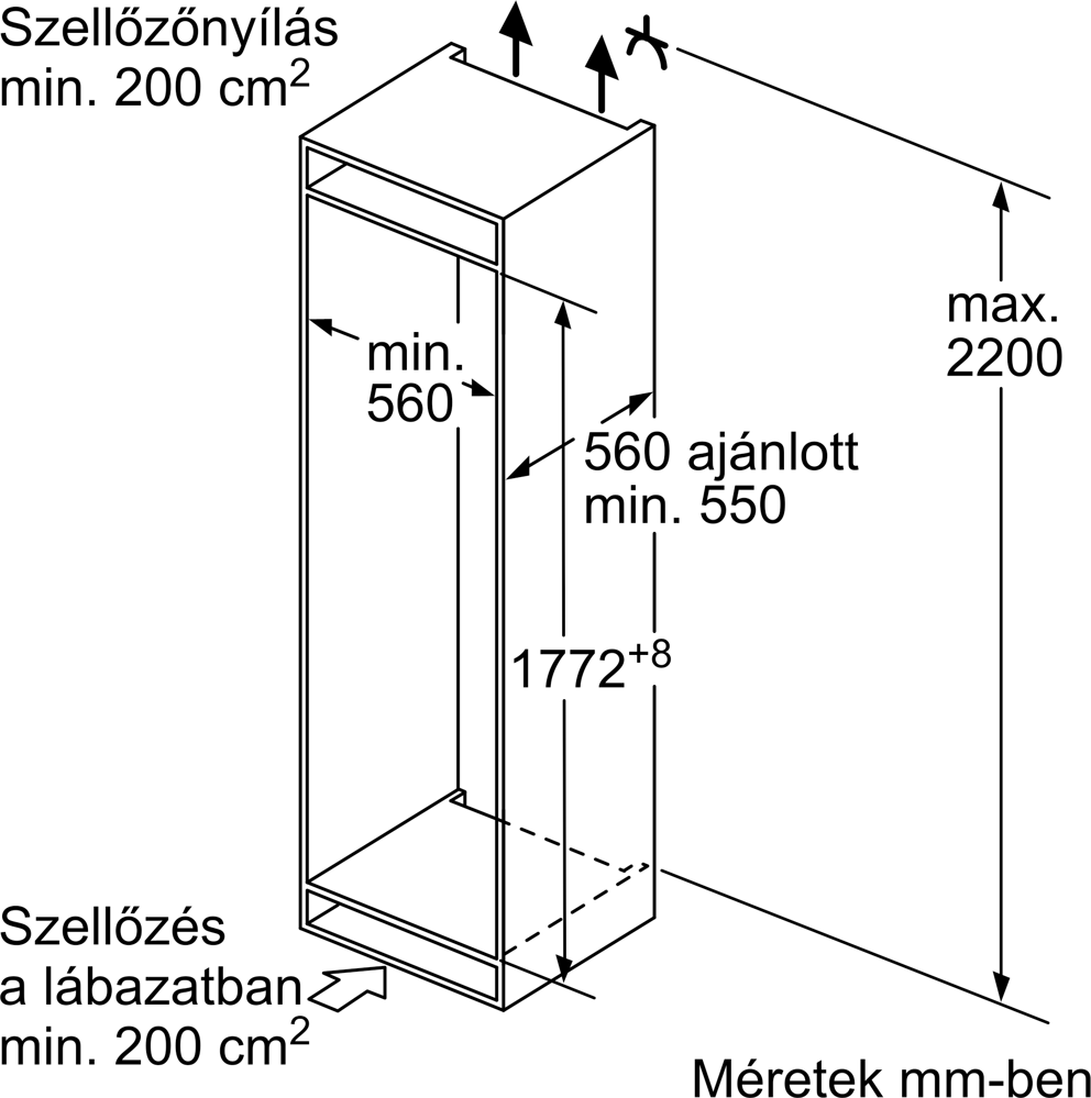 Bosch KIV87VFE0/B Beépíthető alulfagyasztós hűtőszekrény 11. kép