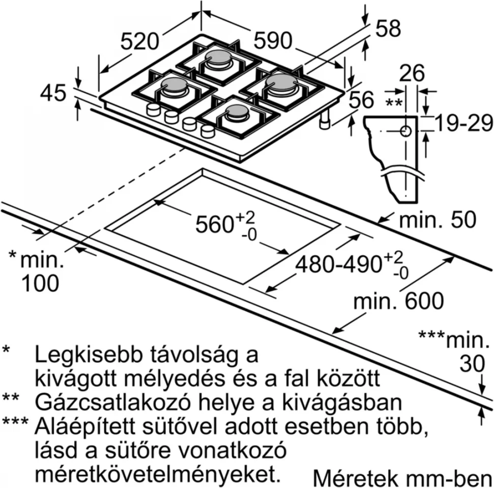 Bosch PPP6A6B90 Beépíthető Gázfőzőlap 6. kép