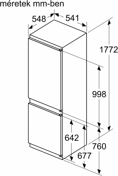 Bosch KIV86VSE0 Beépíthető alulfagyasztós hűtőszekrény 9. kép